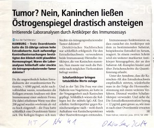 Mondmessung Östrogene Schafantikörper Medical tribune Okt 2014